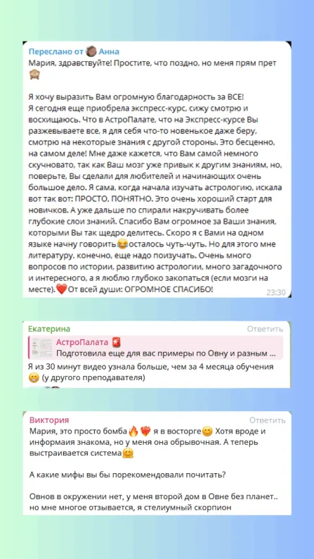 Отзыв участника АстроПалаты из чата, №2