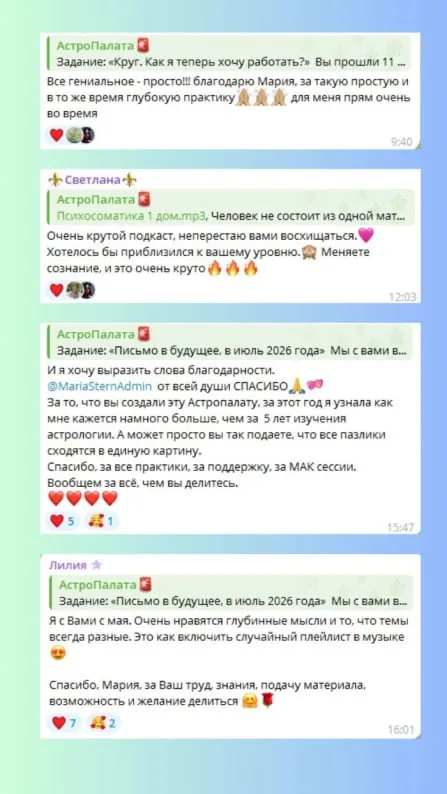 Отзыв участника АстроПалаты из чата, №10