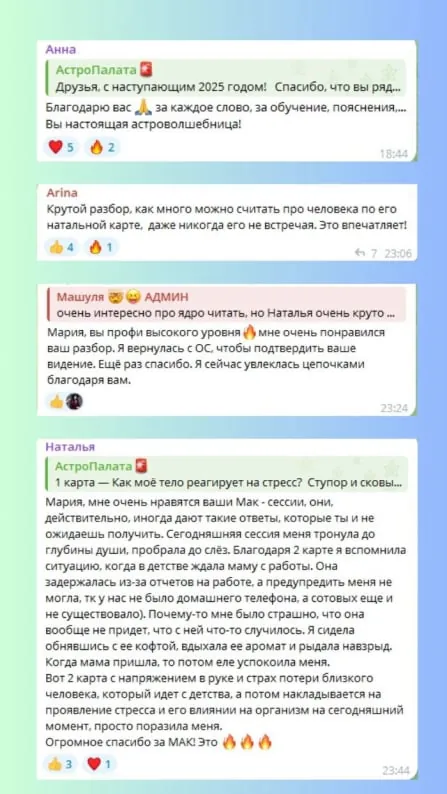 Отзыв участника АстроПалаты из чата, №6